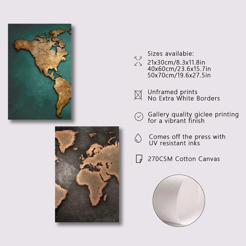 Retro World Map 3pcs/set Canva - Star Map Poster recensie en prijs