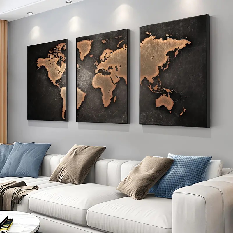 Retro World Map 3pcs/set Canva - Star Map Poster recensie en prijs